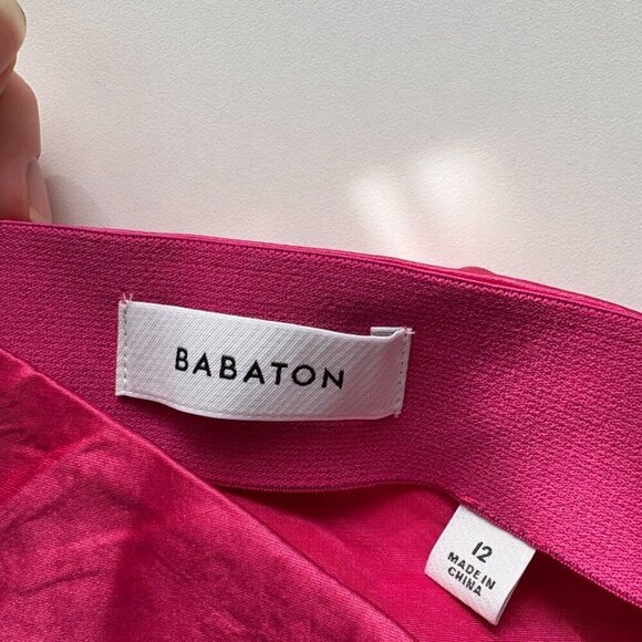 Aritzia Babaton Slip Satin Midi Skirt Pink Size 12 - Picture 9 of 11